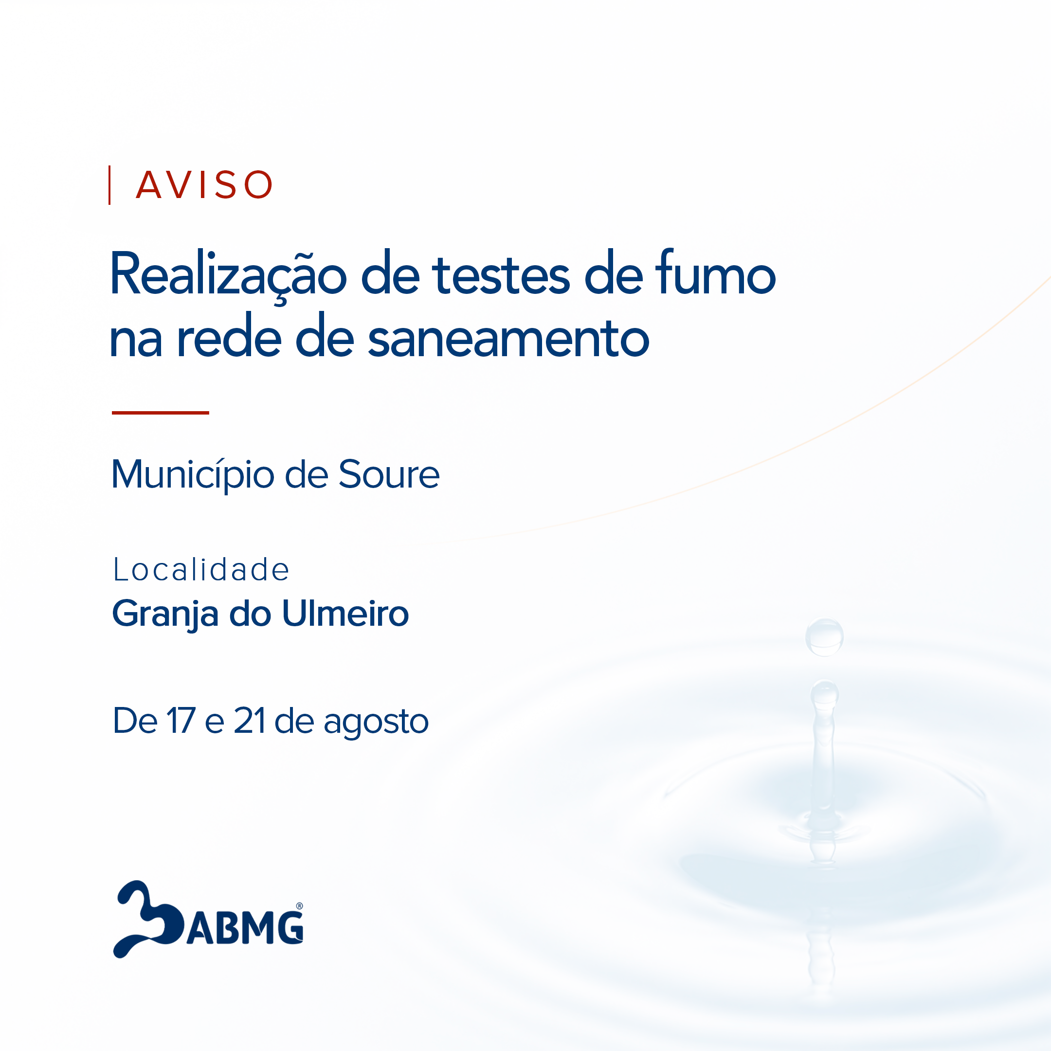 Aviso testes fumo